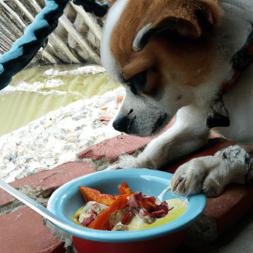 perro comiendo ceviche